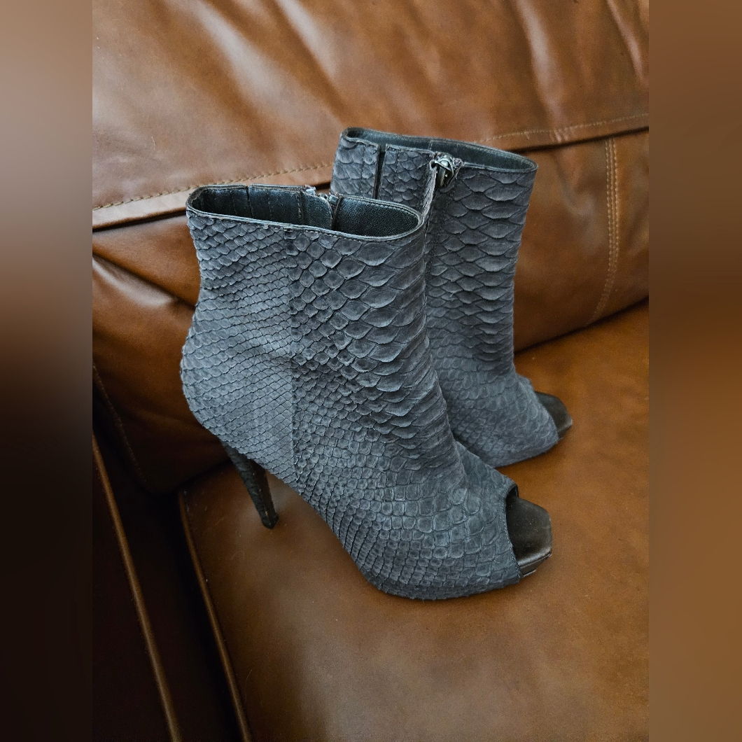 Barbara Bui Python Peep Toe Bootie Size 38.5